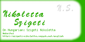 nikoletta szigeti business card